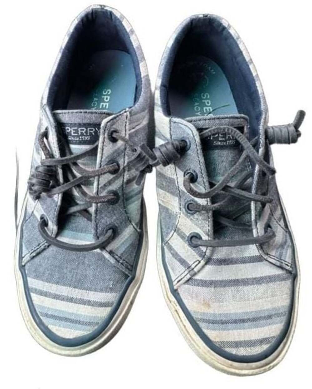 Sperry Pier Wave Seacycled Chambray Stripe Sneakers
